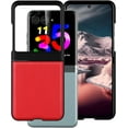 thumbnail image 3 of Case for Motorola Razr Plus 2023 (Razr+ 2023) with Cover Screen Protector, Genuine Leather Phone Case for Moto Razr+ 2023 - Red, 3 of 12
