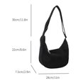 thumbnail image 4 of Harajuku Hobo Bag Casual Zipper Crossbody Bag Tela suave para regalo (Negro), 4 of 8