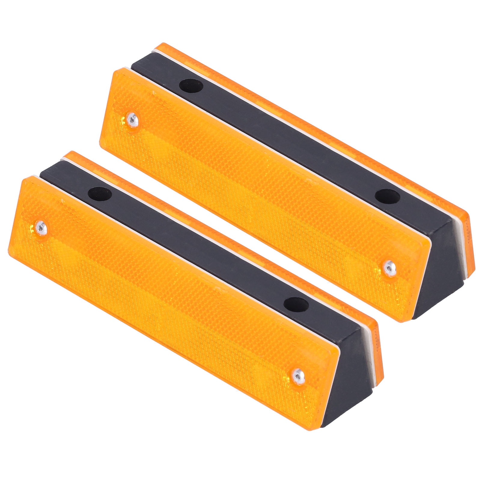 Road Marker, For Courtyard 2Pcs Plastic Reflective Road Marker  For Street For Highway Yellow+Yellow