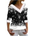 thumbnail image 2 of Birdeem Joyeux Noël Blouse Décontractée à Manches Longues Col en V pour Femmes, 2 of 12