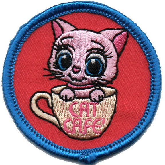 12 pieces 2" Custom Activity Scouts Applique Fun Patches - Cat Cafe Patch