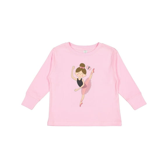 Inktastic Ballet Dancer for Little Girls Girls Long Sleeve Toddler T-Shirt