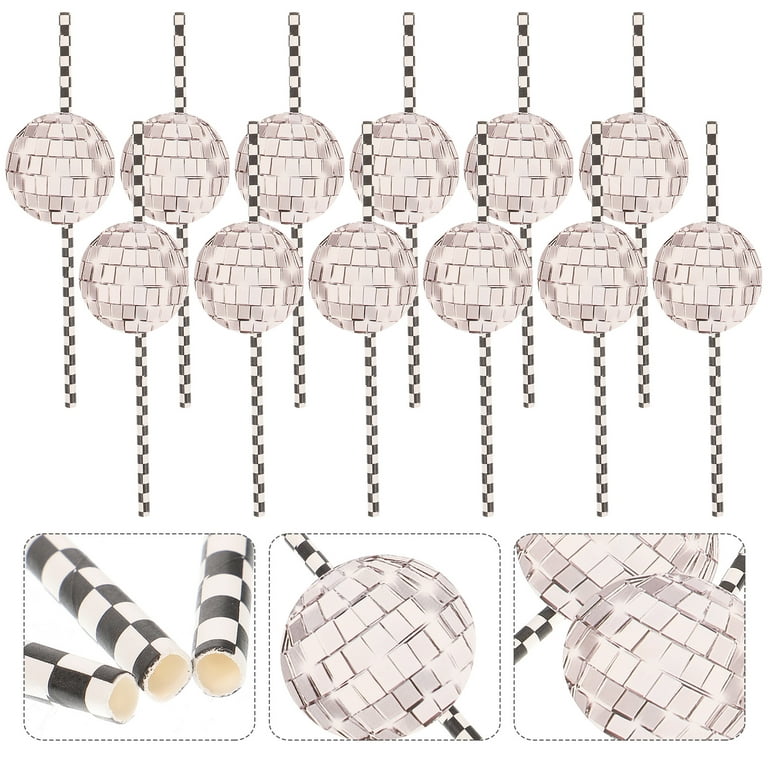 Disco Ball Paper Straws - 12pcs.