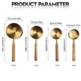 thumbnail image 3 of Torch 4Pcs Gold Measuring Cups Set, Ergonomically Wooden Handle, Stainless Steel Measure Cups, Precise Measurements, for a Perfect, Balanced Taste, 3 of 6