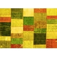 thumbnail image 1 of Ahgly Company Machine Washable Indoor Rectangle Patchwork Yellow Transitional Area Rugs, 5' x 7', 1 of 4