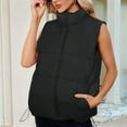 thumbnail image 6 of Puffer Vest for Female'S Outerwear Vests Puffy Oversized Quilted Vest Tops Jackets Coat with Pockets Black M, 6 of 8