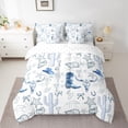 thumbnail image 2 of Manfei Retro Bull Skull 7-Piece Bedding Comforter Set,Blue Cowgirl Boots King Bedding Sets,Ocean Starfish Shell Bed Sheets For Girls,Luxury Bedroom Decor Reversible, 2 of 8