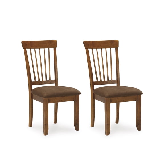 Bowery Hill Upholstered Dining Side Chair in Rustic Brown (Set of 2)