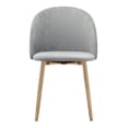 thumbnail image 6 of Side Dining Chair, Set of 2, Steel Metal, Fabric, Gray Grey, Gold, Bar Kitchen Pub Cafe Bistro Hotel Restaurant Hospitality, 6 of 10