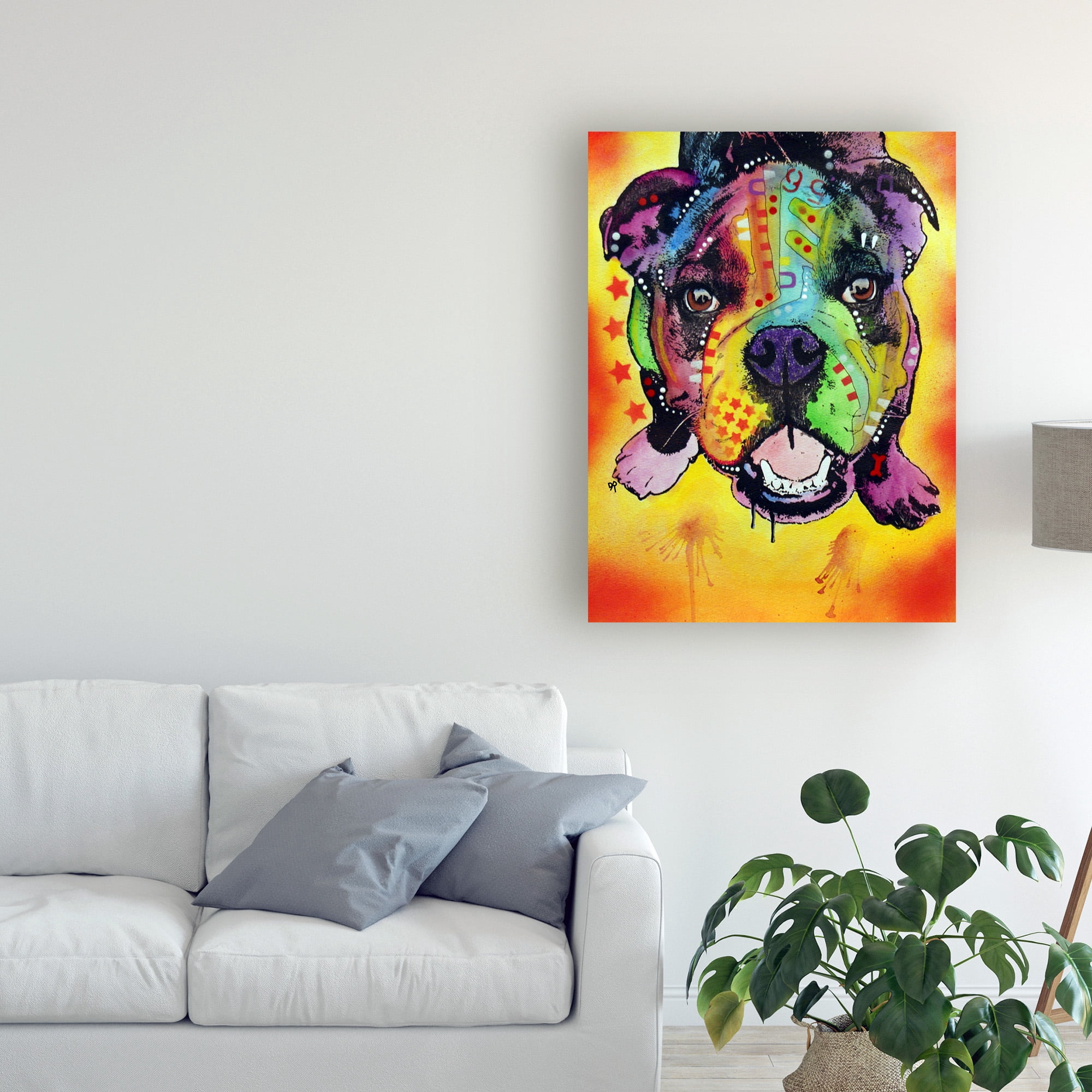 Trademark Fine Art 'Baby Bulldog Stencil' Canvas Art by Dean Russo