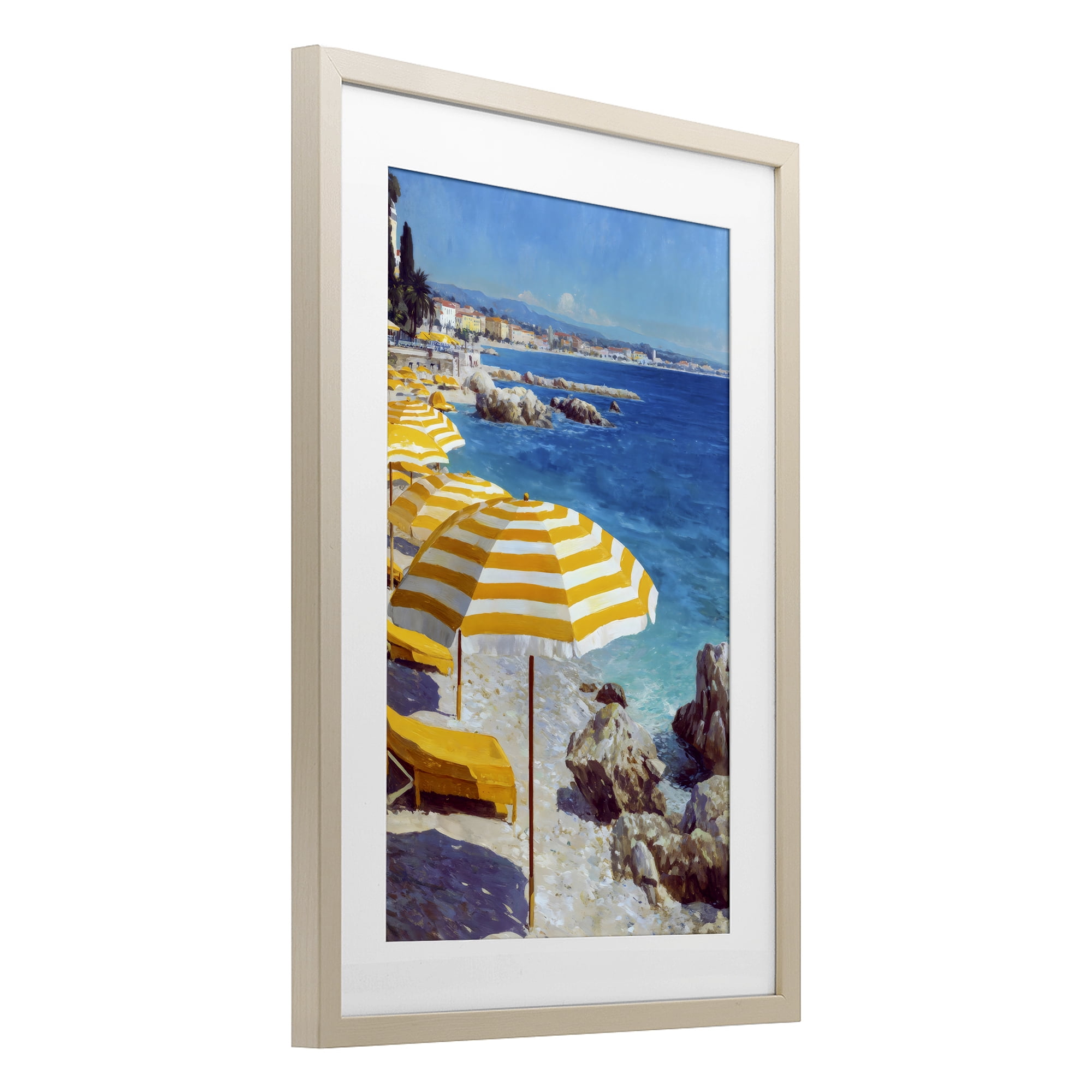 Stupell Industries Sunshine on the Shore Birch Framed Print Under Glass, design by Petal Prints Design
