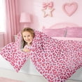 thumbnail image 4 of Erosebridal Pink Leopard Print Girls 7pcs Bedding Comforter Set,Chic Cheetah Pattern Queen Bedding Sets For Women Adults,Reversible Pink, 4 of 7