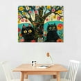 thumbnail image 3 of BCIIG Maud Lewis Three Black Cats-2" Art Canvas Wall Art Landscape Painting on Canvas Wall Art for Living Room Bathroom Decor Ready to Hang for Bedroom Modern Home Decor 20" x 16" 20x16in, 3 of 5