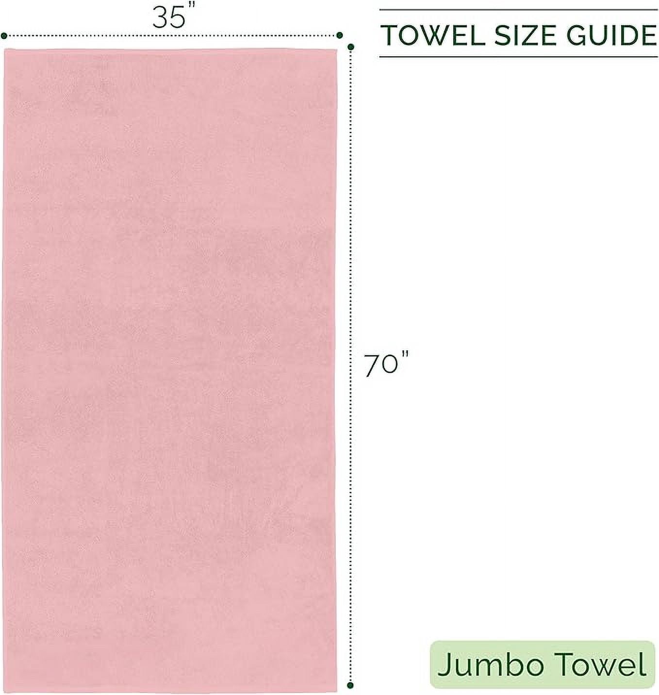 Mocassi Turkish Cotton Jumbo Bath Towel, 1-Piece, 35" x 70", Highly Absorbent - Soft Bathroom Towel, Dusty Rose