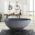 thumbnail image 2 of Rainlex 65" Solid Surface Soaking Bathtub, Grey, 2 of 12