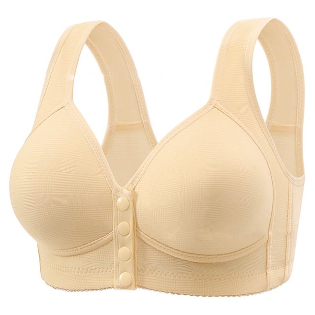 Abcnature Everyday Bras for Women Large-size Button and Thin Gathered Waistcoat Underwear without Rims.