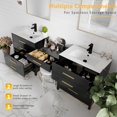 thumbnail image 5 of Eclife 84-Inch Black Double Sink Bathroom Vanity with Makeup Countertop, 5 of 7