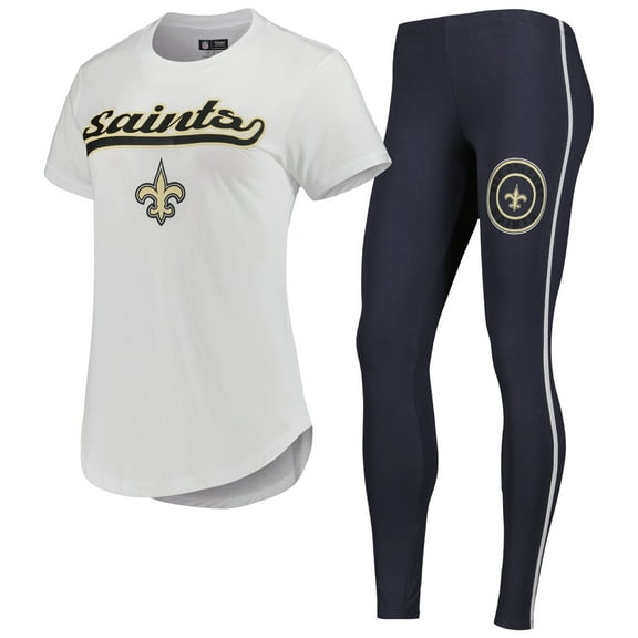 Women's Concepts Sport White/Charcoal New Orleans Saints Sonata Top & Leggings Sleep Set