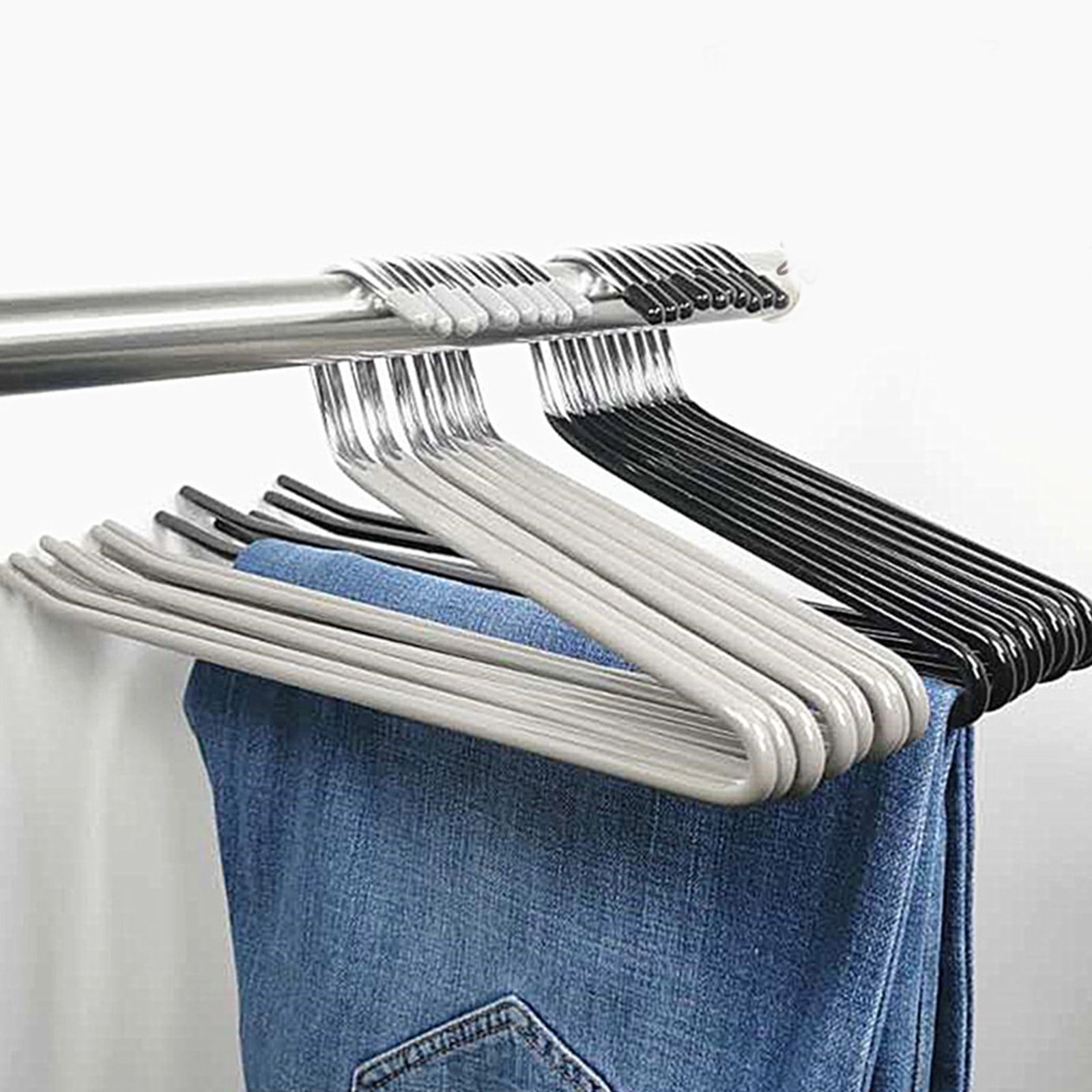 Pants Hangers 12 Pack Heavy Duty Hangers Open Ended No for Sharp Edges 4 Colors Jeans Hanger Trouser Slack Hangers