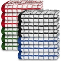 [12 Pack] Premium Dish Cloths for Kitchen - Heavy Duty Absorbent 100% Cotton 410 GSM Terry Kitchen Towels, 12x12 (Multi)