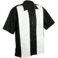 thumbnail image 3 of Men's Short Sleeve Retro Bowling Camp Shirt By Mato & Hash - Black/Ivory CA5000 S, 3 of 4