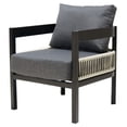 thumbnail image 6 of Syngar 4-Piece Patio Furniture Set,Outdoor Sofa Set,Weather-Resistant Metal + Rattan with with wooden Table & Waterproof Cushions, All-Weather Garden Lawn Outdoor Conversation Set,Gray, 6 of 9