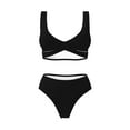 thumbnail image 4 of Daiia Black Women's Bikini Set Two Piece Swimsuit High Waisted Bikini Adjustable Straps Bikini Perfect for Beach, Pool, and Summer Vacation-Small, 4 of 9