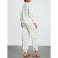 thumbnail image 5 of Biezeib Women’s Two Piece Pajama Set Long Sleeve Floral Print Doll Collar Tops and Pants Set Loungewear, 5 of 6