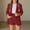 F-283Brick Red, variant on ZHOGXU Toddler Kids Girls Formal Outfit 2 Piece Long Sleeve Lapel Solid Color Button Down Coat Top And Shorts Fashion Comfortable Sets For Casual Daily Wear,Brick Red,3-4 Years