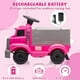 thumbnail image 2 of Coche eléctrico interactivo para niños 1.6V, automóvil para bebés con área de almacenamiento grande, música, 2 faros, 5 luces LED, incluye batería recargable 6V (rosa), 2 of 7