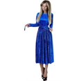 thumbnail image 1 of Robe en Velours à Manches Longues pour Femmes Mode Velours Couleur Unie Robe Longue Longueur Genou, 1 of 5