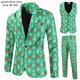 thumbnail image 2 of Conjunto de 3 piezas de traje con chaleco y pantalón con estampado digital navideño, 2 of 6