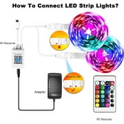 PHOPOLLO 100ft Bluetooth LED Strip Lights, 2835 RGB Color Changing Lights with App and Remote Control, for Home Party Decoration