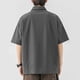 thumbnail image 4 of Blusa y camisa de manga corta con cuello vuelto para hombre, de color liso, holgada, informal, con bolsillo y cremallera, de poliéster., 4 of 5
