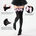 thumbnail image 3 of Women's Satin Bows Thigh High Stockings Hold-ups Snag-Resistant Knee High Long Socks, 3 of 12