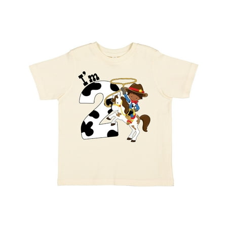 

Inktastic I m Two-cowboy Riding Horse Birthday Gift Toddler Boy Girl T-Shirt