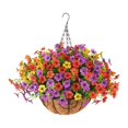 thumbnail image 1 of Maceta colgante de flores artificiales con cadena decorativa para exterior e interior. Vistoso, 1 of 9