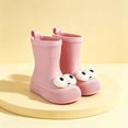 thumbnail image 6 of Womens and Girls 3D Cartoon Big Eyes Mid Calf Rain Boots Non Slip Waterproof PVC Wellies for Park Gardening Rainy Outdoor Black 28, 6 of 7