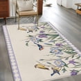 thumbnail image 2 of 3'x5' Rug for Living Room Bedroom, Spring Flowers Washable Area Rugs Non-Slip Carpet Mats, Vintage Floral Leaves Birds Farmhouse Plaid Indoor Low Pile Area Rug Runner for Kitchen, Mudroom, 2 of 8
