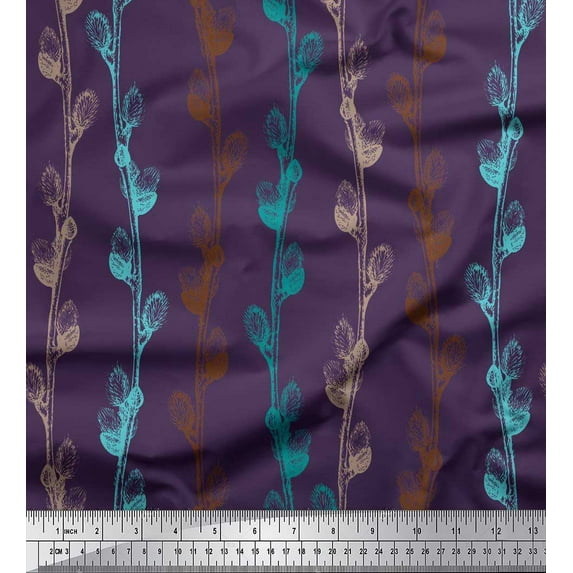 Soimoi Velvet Fabric Clover Flower Print Fabric by Yard 58 Inch Wide