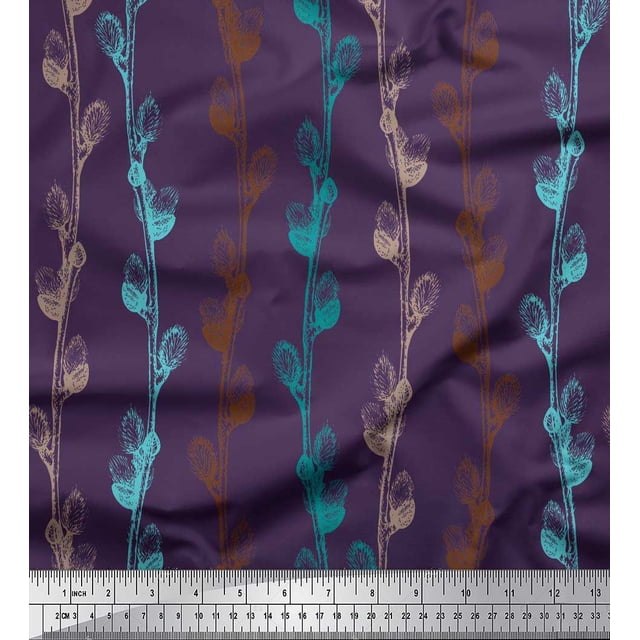 Soimoi Velvet Fabric Clover Flower Print Fabric by Yard 58 Inch Wide
