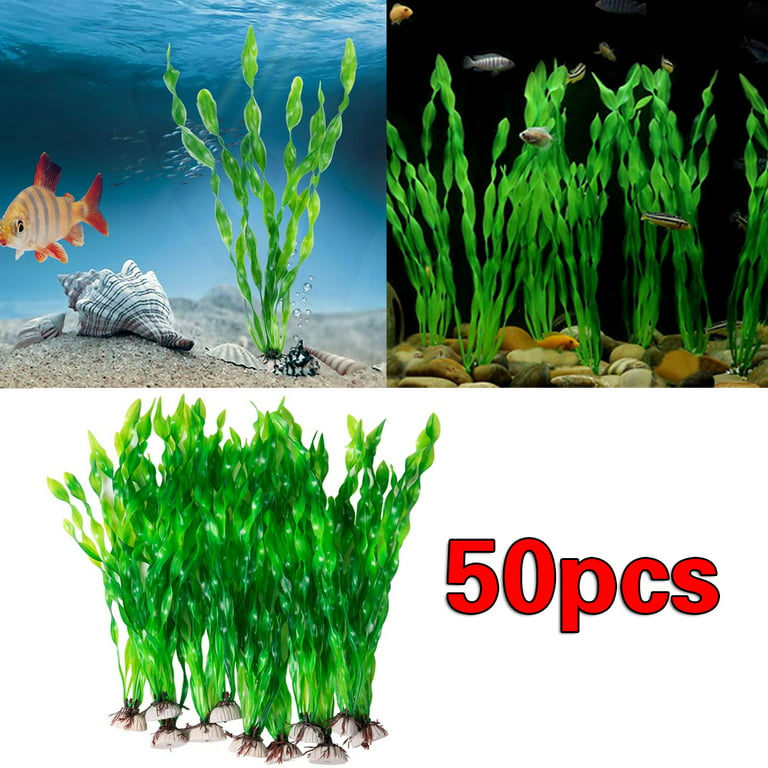 Artificial Seaweed,50 Pcs Artificial Seaweed Water Plants for Aquarium  Decor,Used for Household and Office Aquarium Simulation Plastic Seaweed  Water