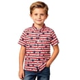 thumbnail image 4 of FINALGANG 4th Of July Polo Shirts For Boys Patriotic Print Button Up Shirt Star Stripe Printed Casual Short Sleeve Tops For Independence Day Celebration 7-8 Years, 4 of 4