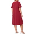 thumbnail image 4 of WellSize Plus Size Dresses for Women Summer Crew Neck Short Sleeve Sundresses Casual Beach Midi Dresses with pockets, 4 of 7