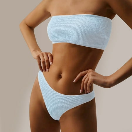 Summer Savings  Women s Fashion Bra Stripe Swimsuit  Wrinkle-Free  Sexy Design  Beach Wear  Supportive Bra  Seamless Comfort  Womens Bathing Suit | White L  SOPABC