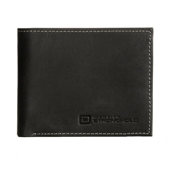 ID Stronghold – Men’s RFID Leather Wallet - Bifold with ID Window (Black)