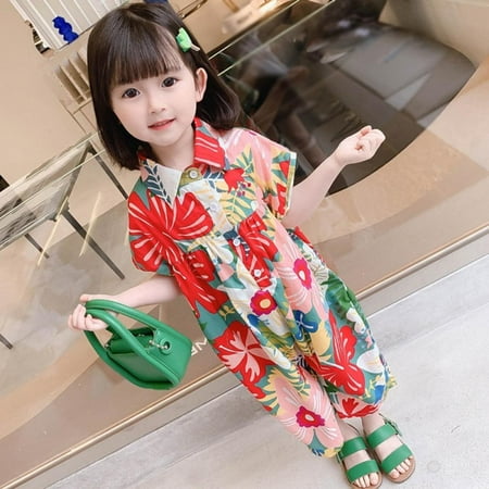

TINKER Summer Children s Jumpsuit Girls Loose Jumpsuit
