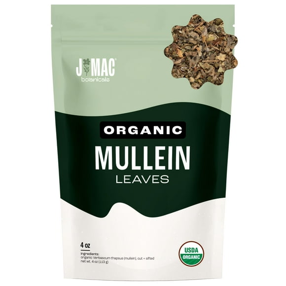 Hojas de gordolobo orgánicas J MAC BOTANICALS 113 g certificadas por el USDA