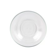 LAV Clear Glass Round Turkish Tea Saucers, Non-Lead Glass Tea Plates, 6 Pcs, 4.3 inch