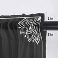 thumbnail image 5 of Black Boho Valance Curtains for Kitchen/Living Room/Bathroom/Bedroom Window, Rod Pocket Small Topper Half Short Window Curtains Voile Sheer Scarf, Retro Farmhouse Neutral Abstract Geometric 60"x18", 5 of 8